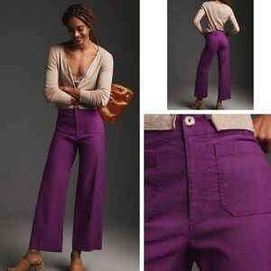 The Colette Wide Leg Crop Pants by Anthropologie